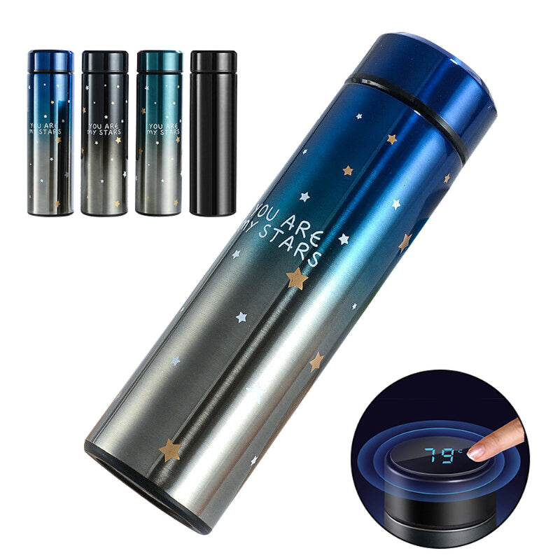 Starry Sky Gradient Thermos Bottle with LED Temperature Display (500ml)